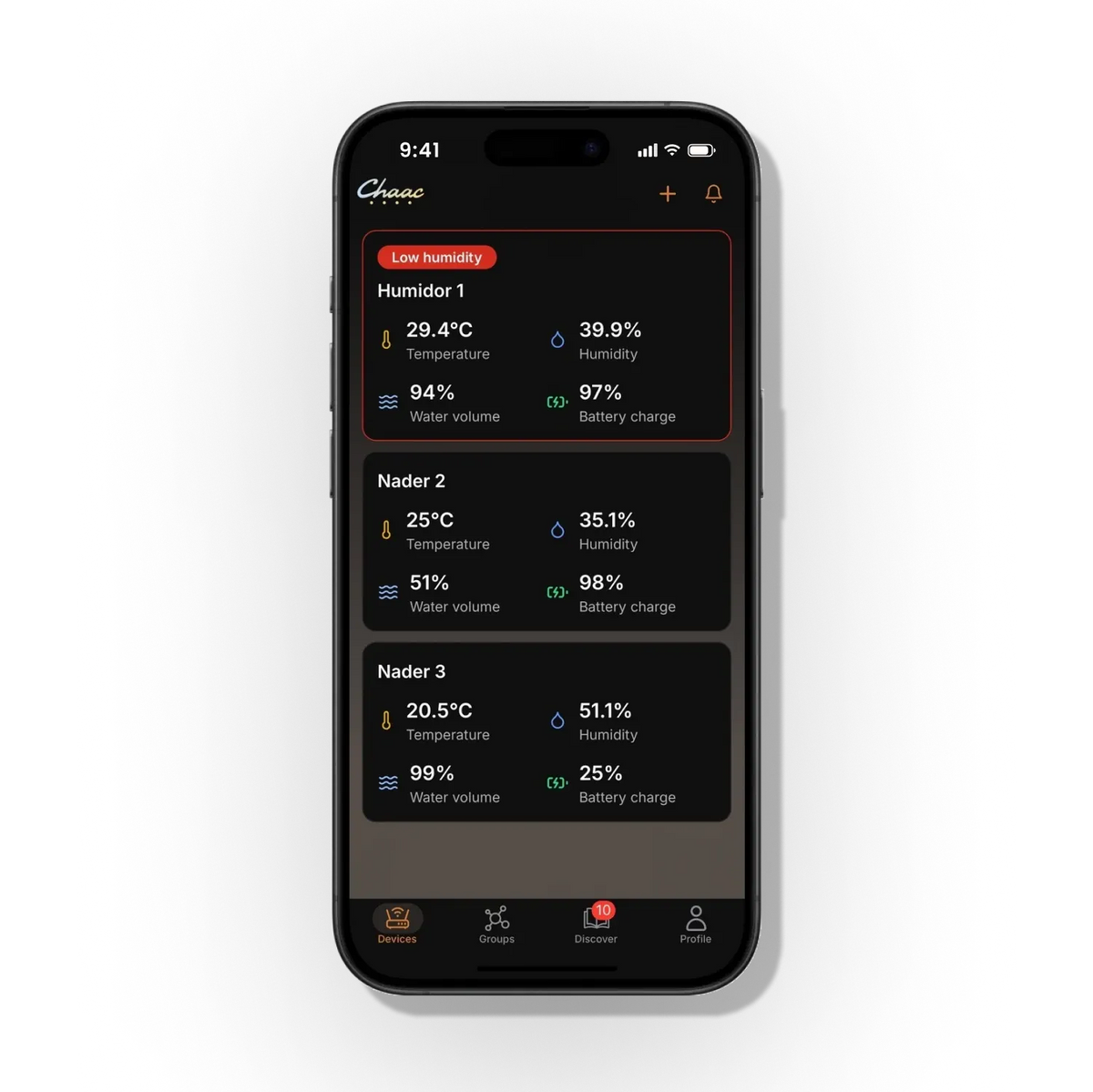 chaac cigar humidifier mobile app